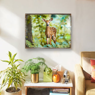 Forest Deer Art Wooden Wall Art by Nature Wonders - Nature Wildlife Decor - 95290B