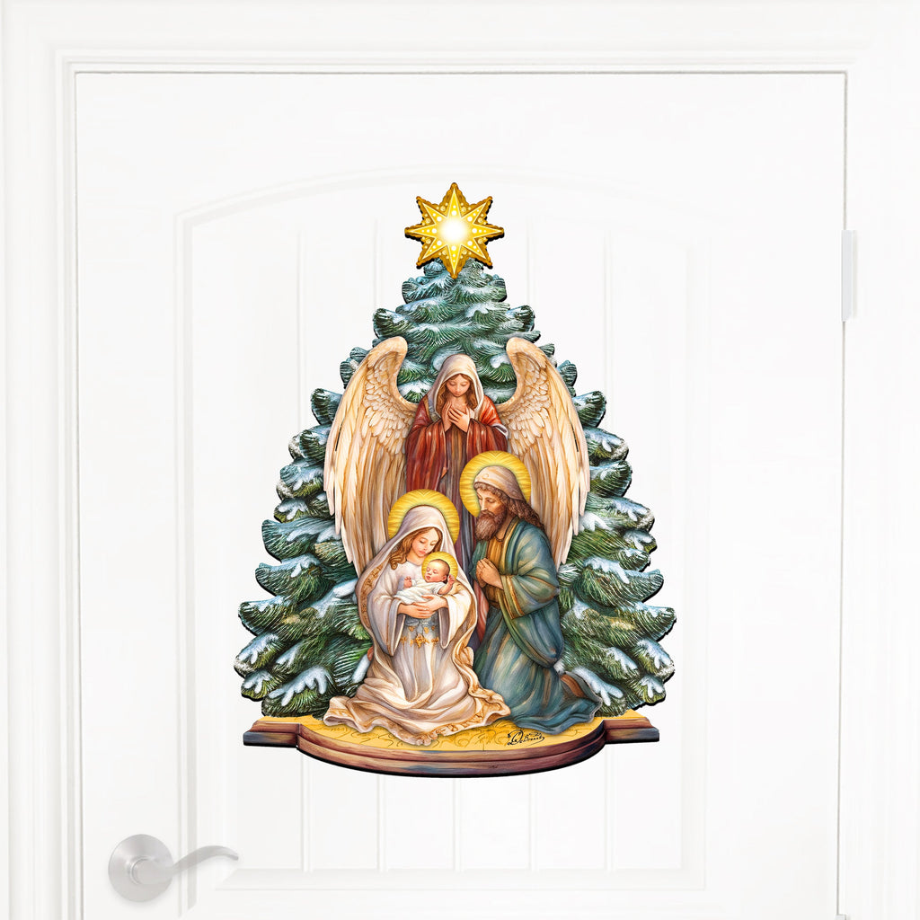 Holy Family Nativity Holiday Door Decor by G. Debrekht - Christmas Decor - 8611042H