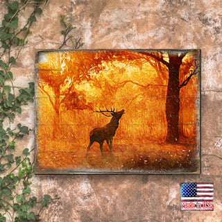 Forest Fire Art Wooden Wall Art by Nature Wonders - Nature Wildlife Decor - 95291B