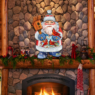 Holiday Bird Christmas Door Decor by G. DeBrekht - Christmas Santa Snowman Decor - 8118023H