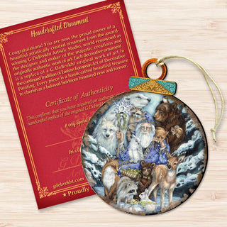 Gather in Peace Father Winter Animals Wooden Ornaments by J. Bergsma - Christmas Decor - 8591968-JB