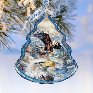 The Land of the Free - American Eagle Tree Glass Ornament by G. Debrekht - Christmas Decor - 762-031