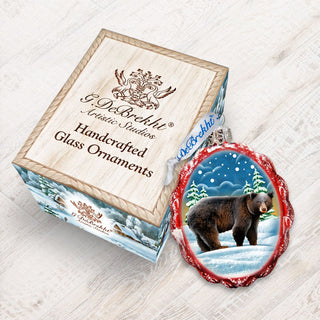 Grizzly Bear Mercury Glass Ornament by G. DeBrekht - Wildlife Holiday Decor - 771036