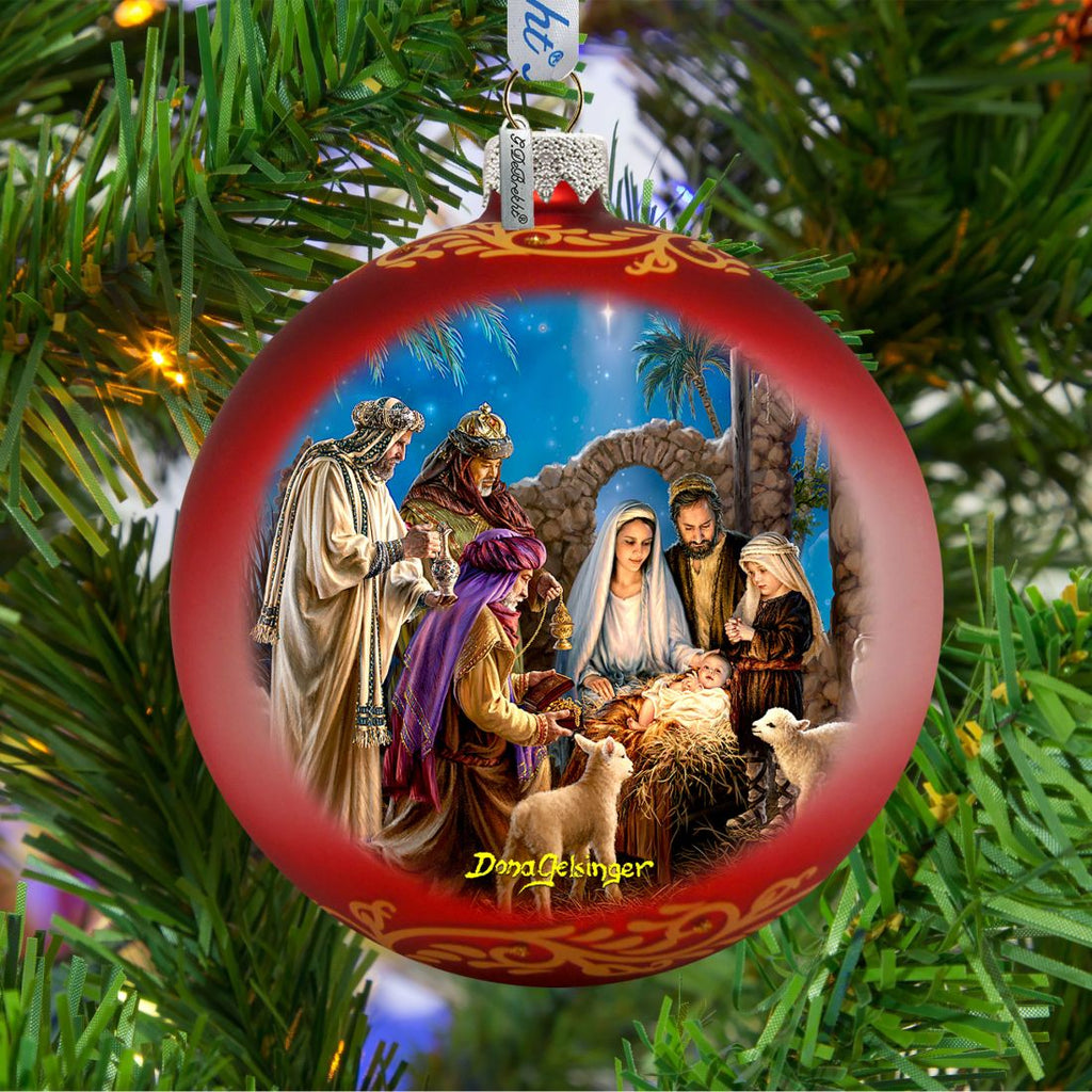 Holy Night Nativity Glass Ornament Limited Edition by D. Gelsinger - Nativity Holiday Decor - 73898-1208
