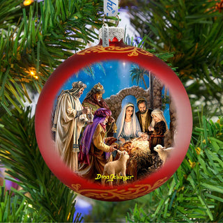 Holy Night Nativity Glass Ornament Limited Edition by D. Gelsinger - Nativity Holiday Decor - 73898-1208