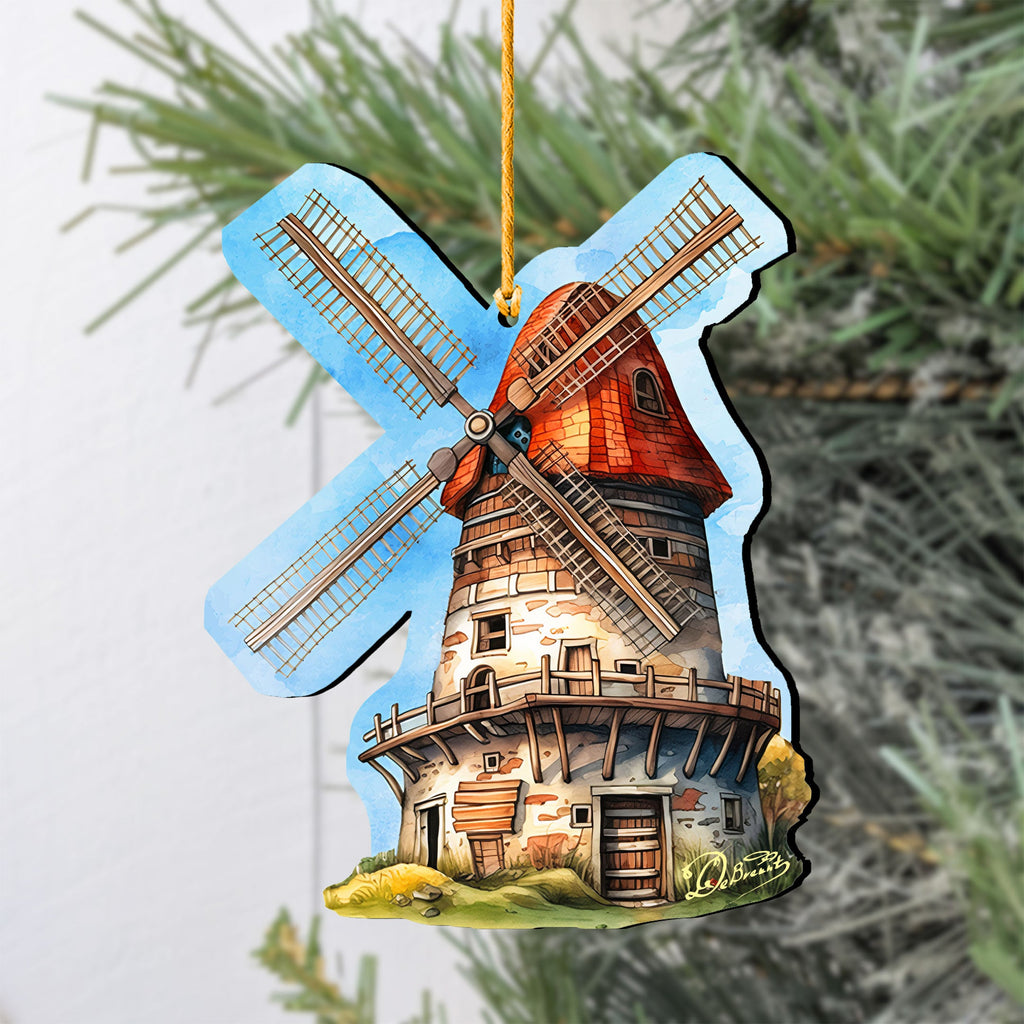 Windmill Decorative Wooden Ornaments by G. Debrekht - Love Family Decor - 8688313