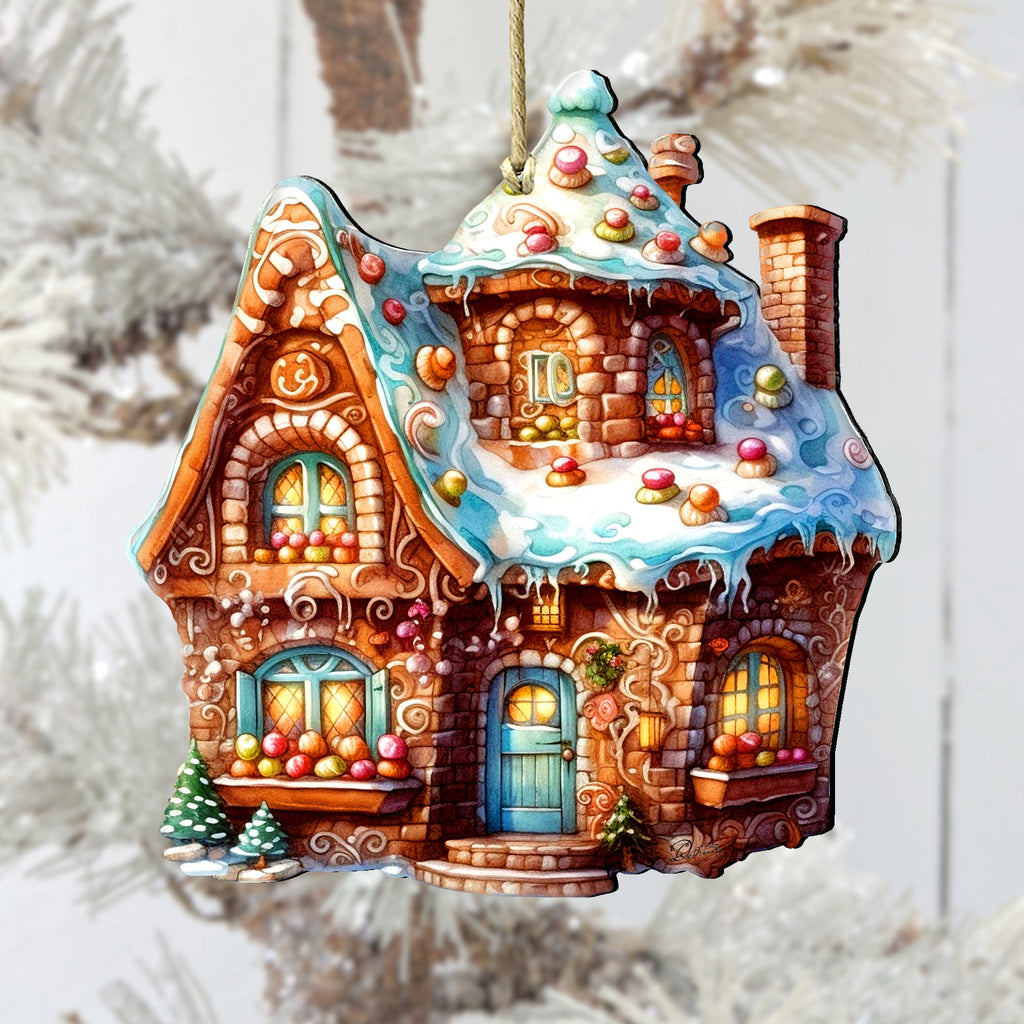Gingerbread House Wooden Ornaments by G. Debrekht - Christmas Decor - 8100191-2