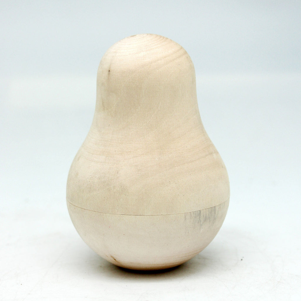 Make-It-Take-It Musical Roly-Poly Toy with Old World Rattle and Bell Charm Handmade from Linden Wood - Ready to be Painted or Perfect as a Gift