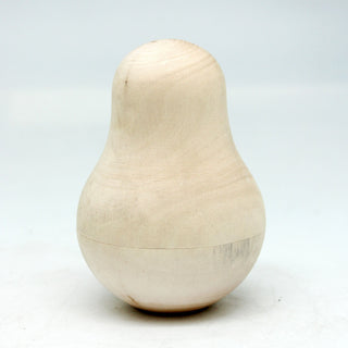 Make-It-Take-It Musical Roly-Poly Toy with Old World Rattle and Bell Charm Handmade from Linden Wood - Ready to be Painted or Perfect as a Gift