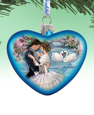 Treasure of Love Heart Glass Ornament by G. DeBrekht - Christmas Decor - 753-003