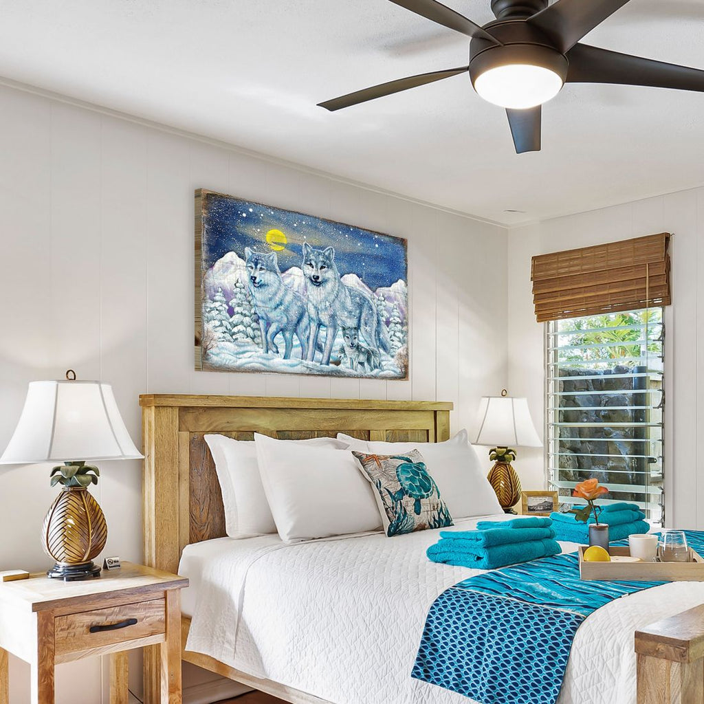 Rustic Wolves Art Wooden Wall Art by Nature Wonders - Nature Wildlife Decor - 95211B