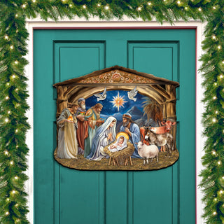The Birth of Jesus Nativity Scene Holiday Door Decor by G. Debrekht - Nativity Holiday Decor - 8652761H