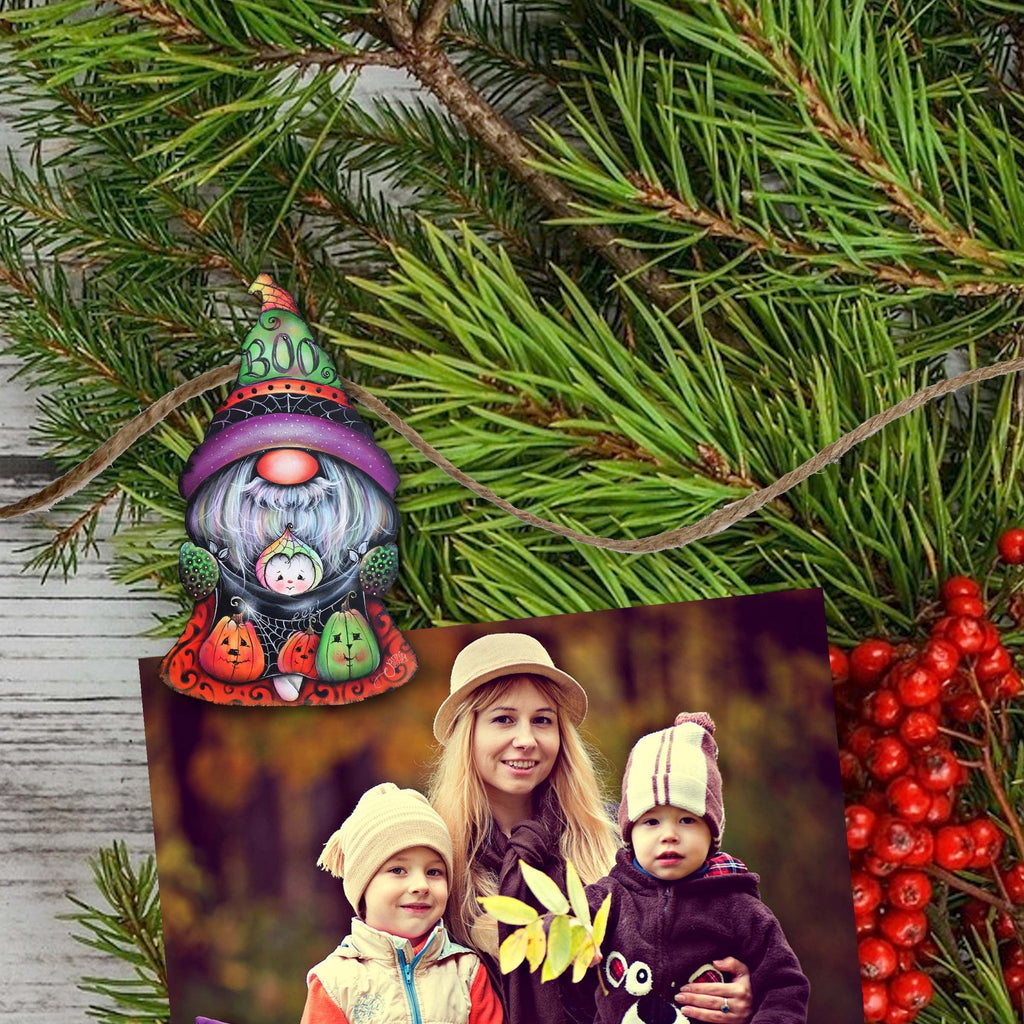 Hello Fall - Pumkin, Scarecrow, Gnome Clip-On Eco Wood Decorative Ornaments Set of 6 by Jamie Mills-Price - Thanksgiving Decor - 8090047C-MP-S6