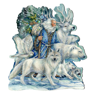 Cool Winds Father Winter Animals Wall Art by J. Bergsma - Wildlife Holiday Decor - 8591862W-JB