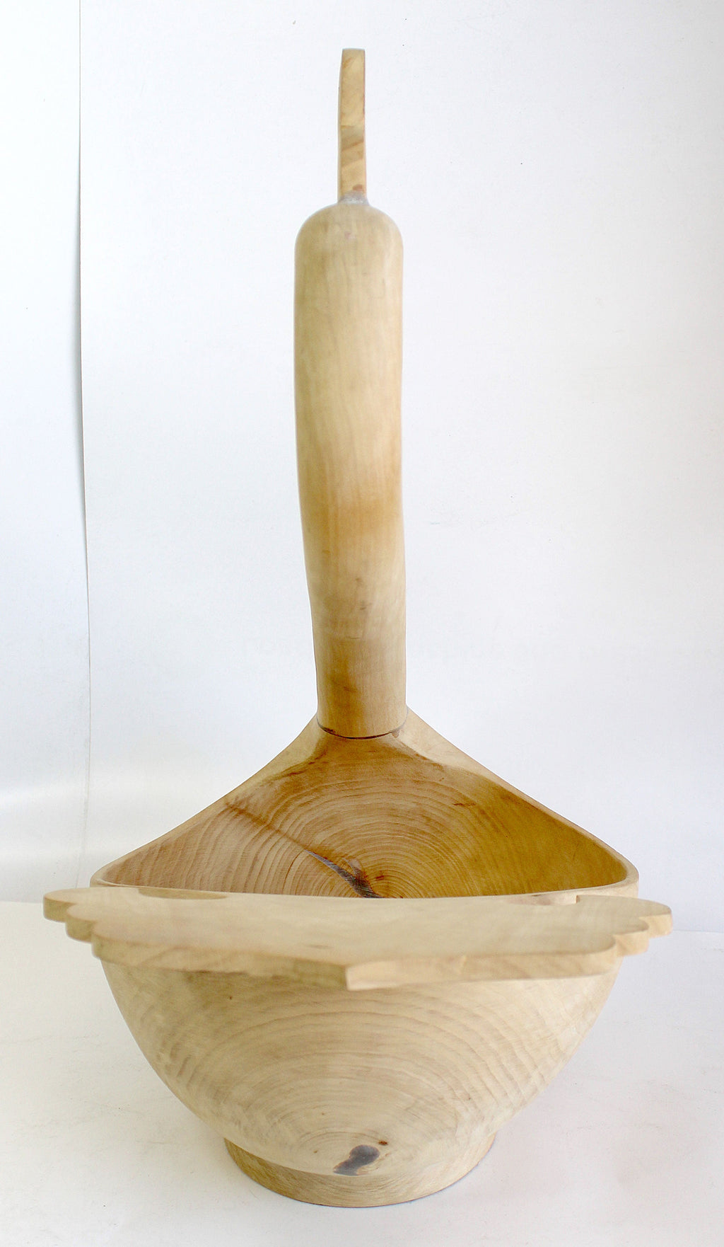 One-of-a-Kind Swan Bowl with Spoon Wood Carved Figurine 17