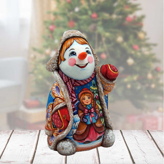 Santa Snowman Hand-Painted WOODCARVED Masterpiece by G. DeBrekht - Christmas Santa Snowman Decor - 821701