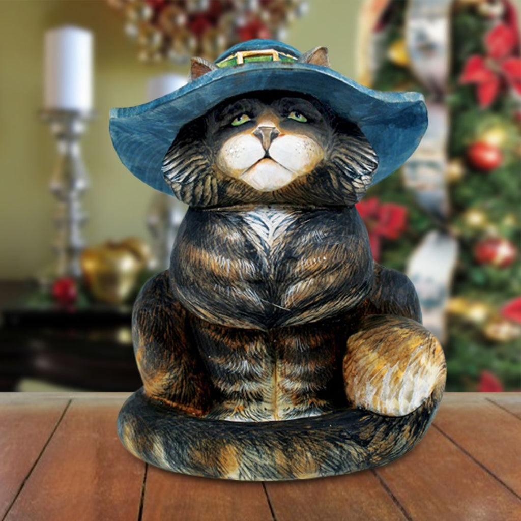 Feline Magic Handcrafted Christmas Figurine - G. DeBrekht - Christmas Santa Snowman Decor - 584111