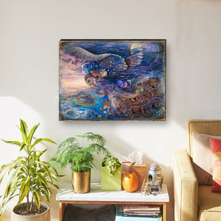 Queen of the Night Fantasy Wooden Wall Art by Josephine Wall - Fantasy Decor - 852127-JW