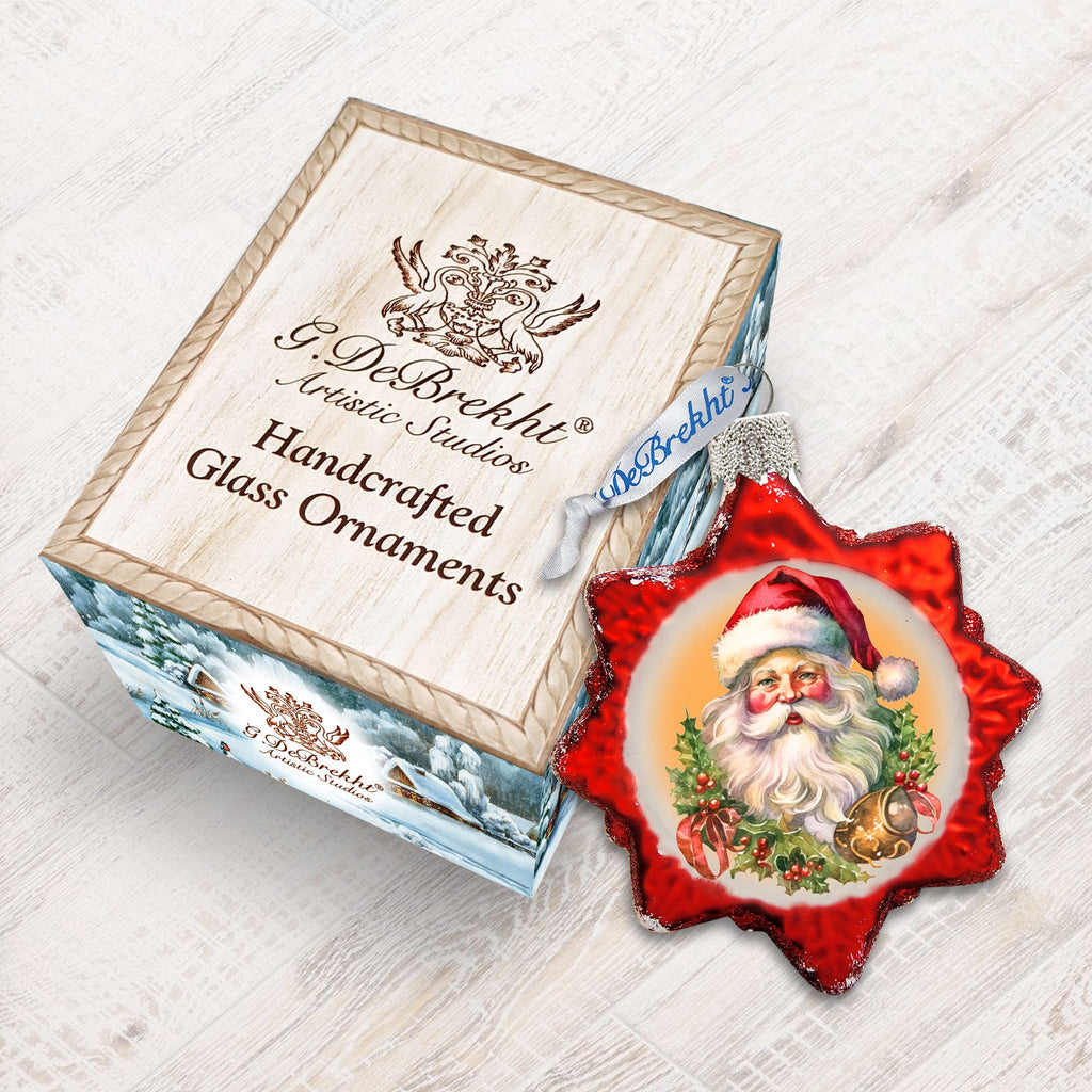Welcome Santa Mercury Glass Ornaments by G. Debrekht - Christmas Santa Snowman Decor - 776019