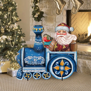 Train Ride Santa Christmas Outdoor Decor by G. DeBrekht - Christmas Santa Snowman Decor - 8129211F