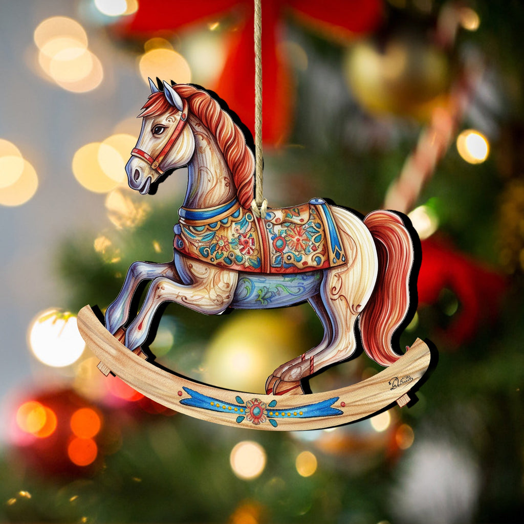 Rocking Horse Wooden Ornaments by G. Debrekht - Christmas Decor - 8100196-3