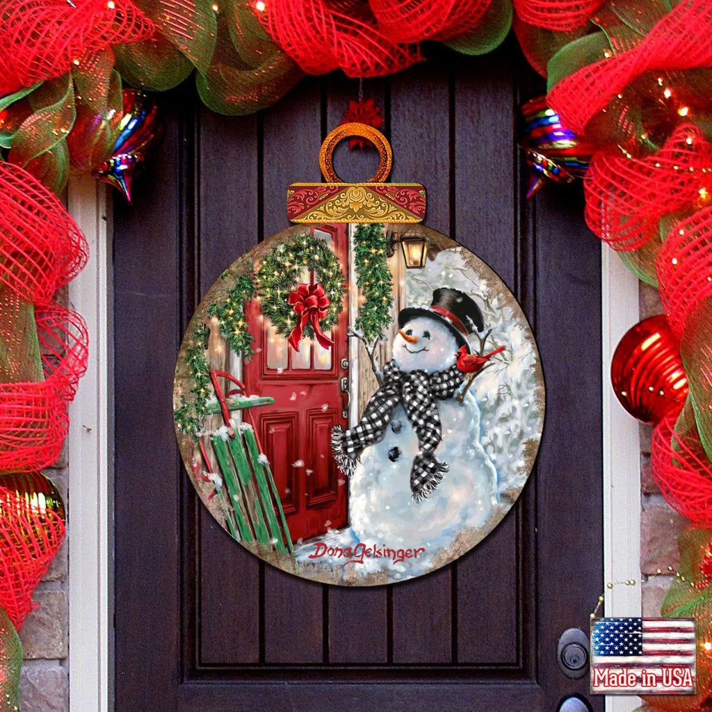 Winter Arrival Snowman Door Decor by D. Gelsinger - Christmas Decor - 8421127H-DG