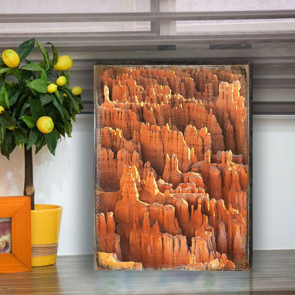 Rocky Mountain Side Wooden Wall Art by Nature Wonders - Nature Wildlife Decor - 95285B