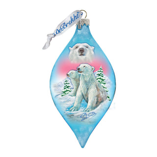 Polar Bear Drop Glass Ornament by G. DeBrekht - Wildlife Holiday Decor - 74178