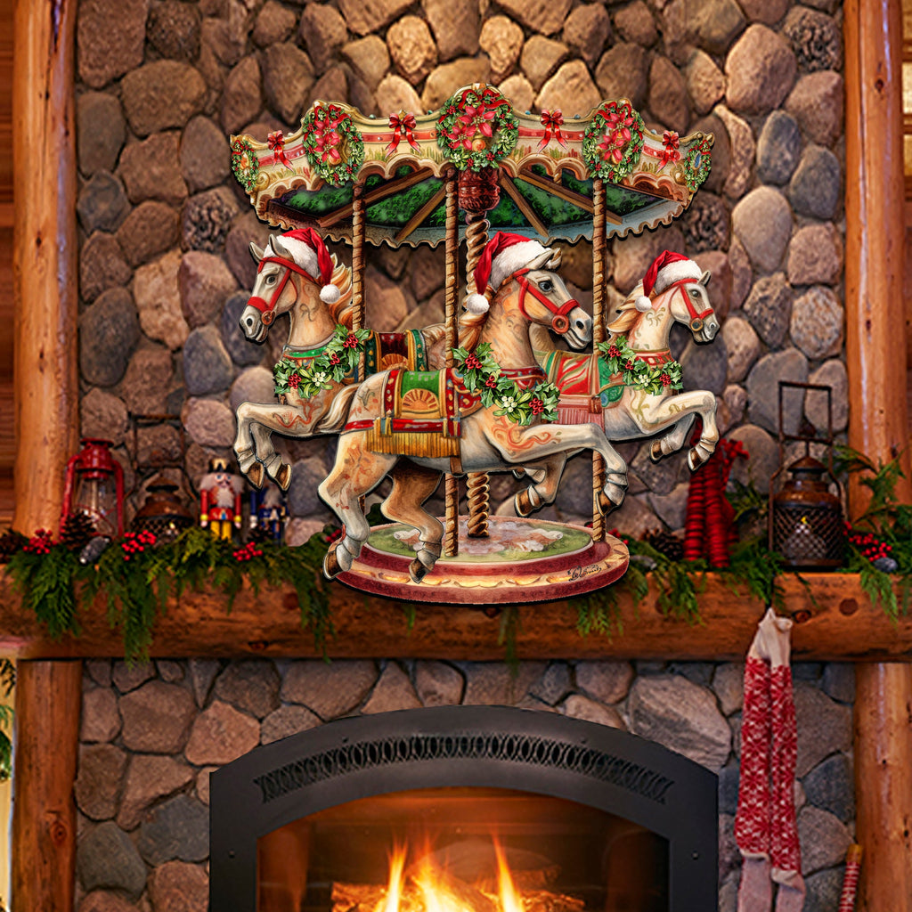 Christmas Carousel Holiday Door Decor by G. Debrekht - Christmas Decor - 8611030H