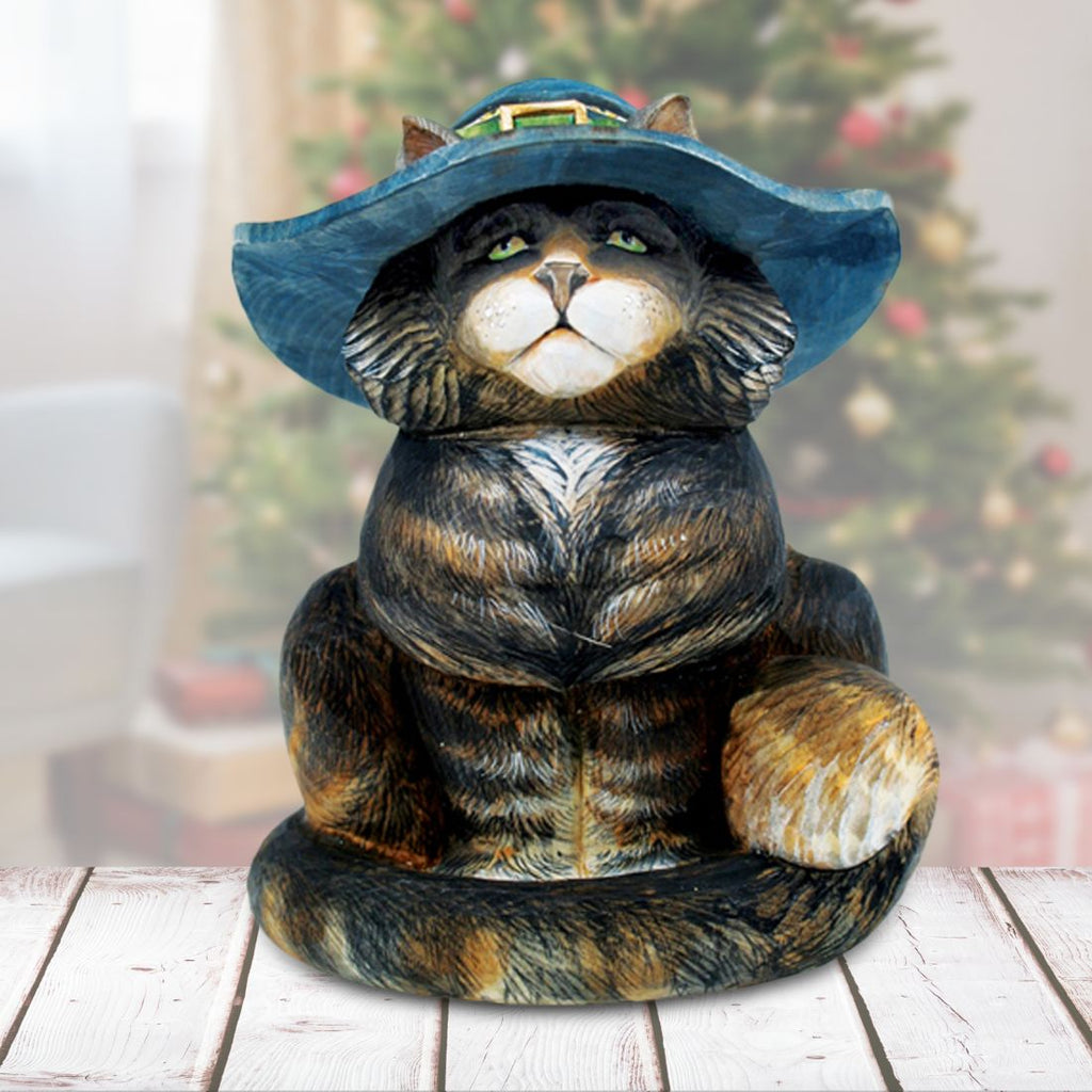 Feline Magic Handcrafted Christmas Figurine - G. DeBrekht - Christmas Santa Snowman Decor - 584111