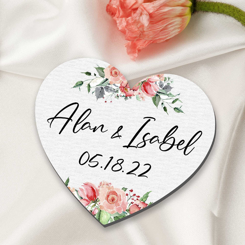 Wedding Favors gifts Custom heart shaped personalized magnets Heart shaped wedding invitation Save the Date Bridal shower wedding - 94505G
