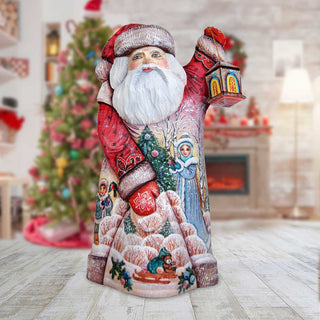 Lamplighter Santa Hand-Painted WOODCARVED Masterpiece by G. DeBrekht - Christmas Decor - 241139 - SPECIAL ORDER *** PRE-ORDER - Handmade Just for You! ***