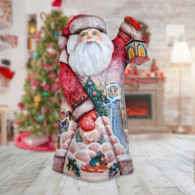 Lamplighter Santa Hand-Painted WOODCARVED Masterpiece by G. DeBrekht - Christmas Decor - 241139 - SPECIAL ORDER *** PRE-ORDER - Handmade Just for You! ***