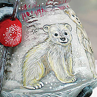 Delightful Polar Bear Hand-Painted WOODCARVED Masterpiece by G. DeBrekht - Christmas Decor - 820201 *** PRE-ORDER - Handmade Just for You! ***