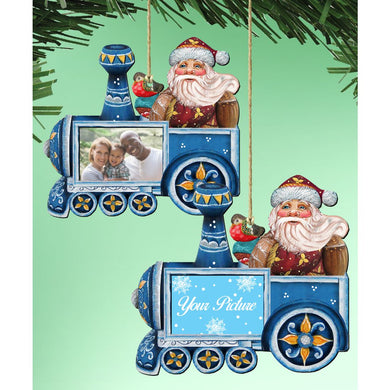 Train Ride Christmas Picture Frame Ornaments - Ornament for Photo - Christmas Santa Snowman Decor - 8129211PF