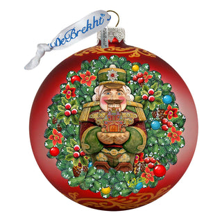 The Gift of Giving a Nutcracker Story Glass Ornament Limited Edition by G. DeBrekht - Christmas Santa Snowman Decor - 73907