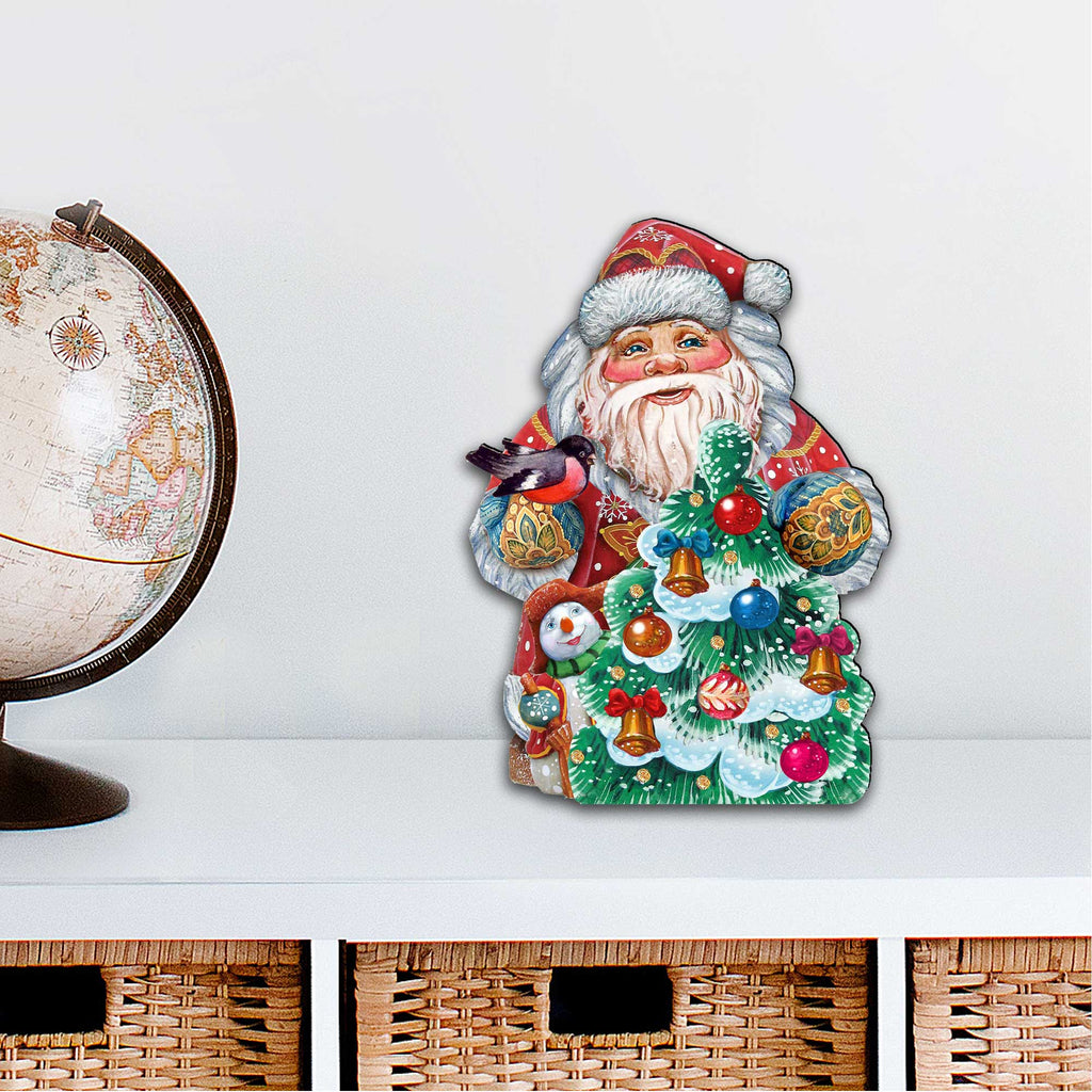 Santa Tree Decorating Christmas Door Decor by G. DeBrekht - Christmas Santa Snowman Decor - 8119181H