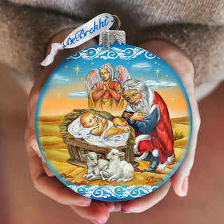 Adoration Glass Ornament Limited Edition by G. Debrekht - Nativity Holiday Decor Item 73864B
