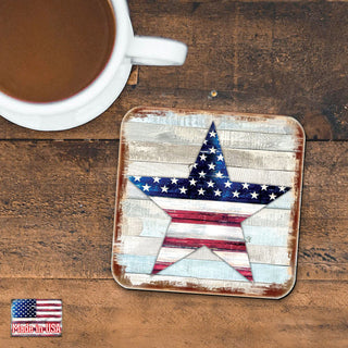 American Star Wooden Cork Coasters Gift Set of 4 by Nature Wonders - 898917C-S4