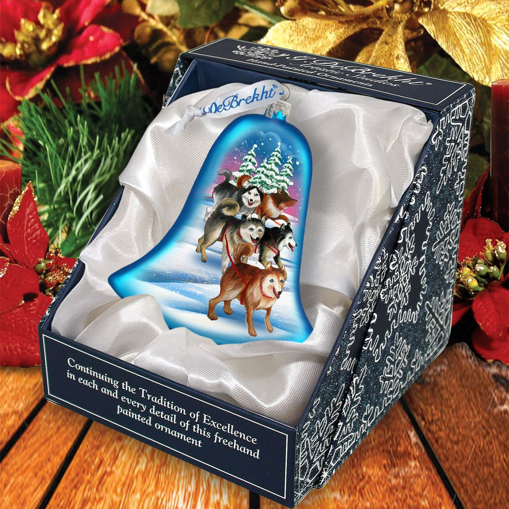 Sledging Dogs Glass Ornament by G. DeBrekht - Christmas Decor - 752-040