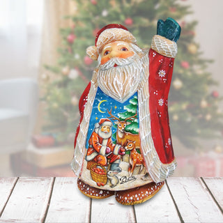 Deer Friend Santa Handcrafted Christmas Figurine - G. DeBrekht - Christmas Santa Snowman Decor - 5165124