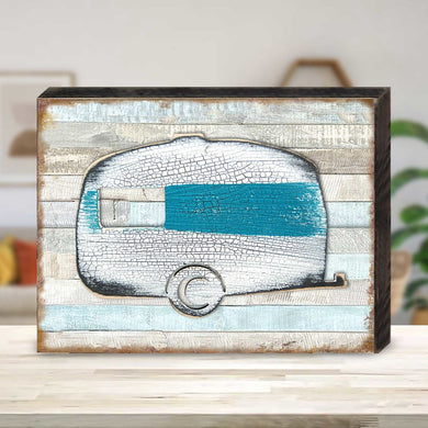 Camper Wooden Wall Art - Wildlife Holiday Decor - 8198431B