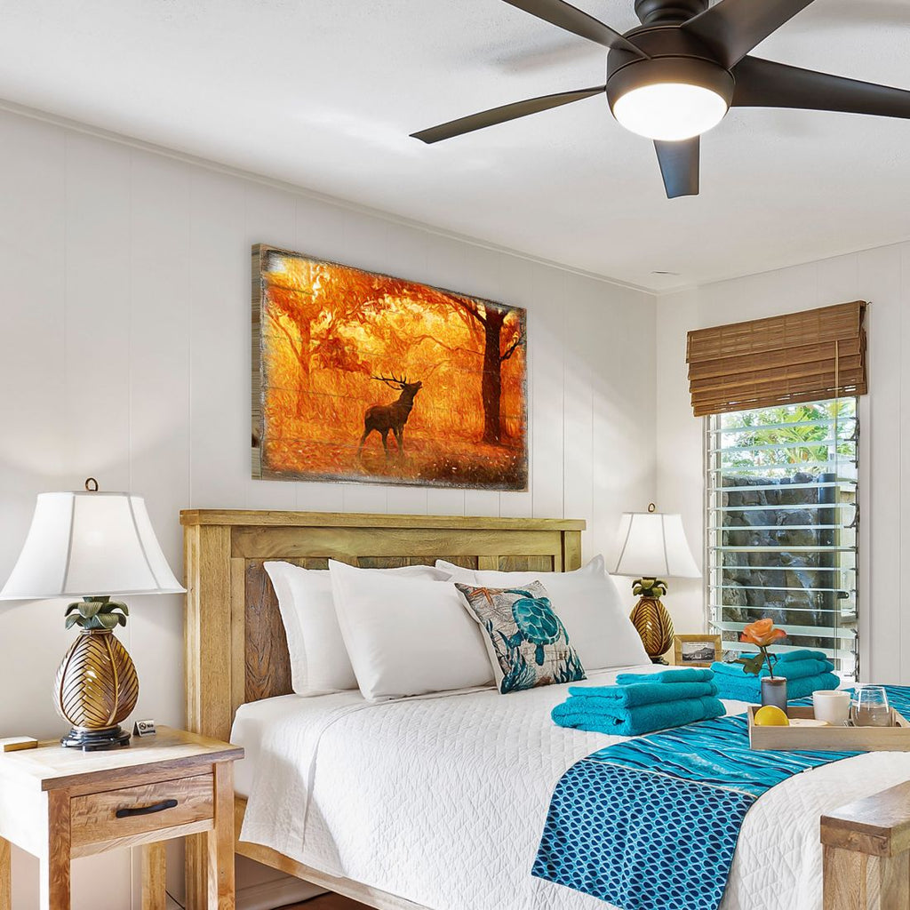 Forest Fire Art Wooden Wall Art by Nature Wonders - Nature Wildlife Decor - 95291B