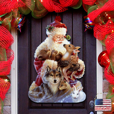 Santa Little Friends Christmas Door Decor by D. Gelsinger - Christmas Santa Snowman Decor - 8461012H-9914