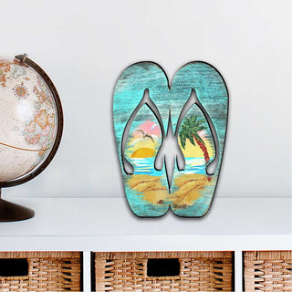 Rustic Flip Flops Coastal Outdoor Decor Large Ornament by G. DeBrekht - Coastal Holiday Decor - 8198523M