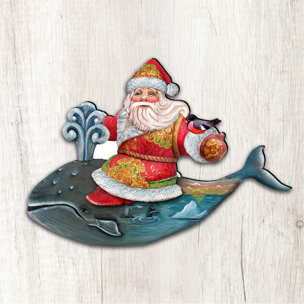 Whale Santa Christmas Door Decor by G. DeBrekht - Christmas Santa Snowman Decor - 8117827H