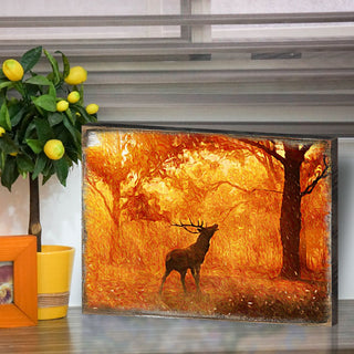 Forest Fire Art Wooden Wall Art by Nature Wonders - Nature Wildlife Decor - 95291B