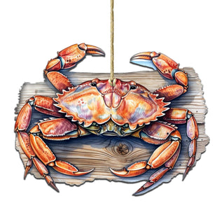 Alaskan Crab Wooden Ornaments by G.Debrekht - Wildlife Holiday Decor - 8710121-1