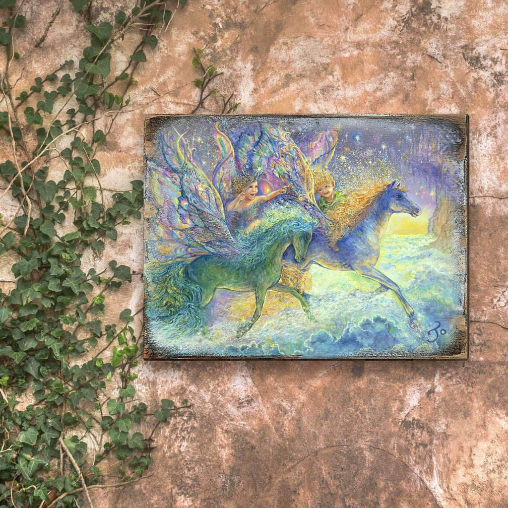 Race You to Fairyland Fantasy Wooden Wall Art by Josephine Wall - Fantasy Decor - 852134-JW
