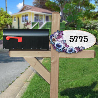 Floral Boquete Wooden Personalized House Number Sign by G. Debrekht - Love Family Kids Decor - Handcrafted Wooden Handcrafted Wooden Address Sign - MA8185311